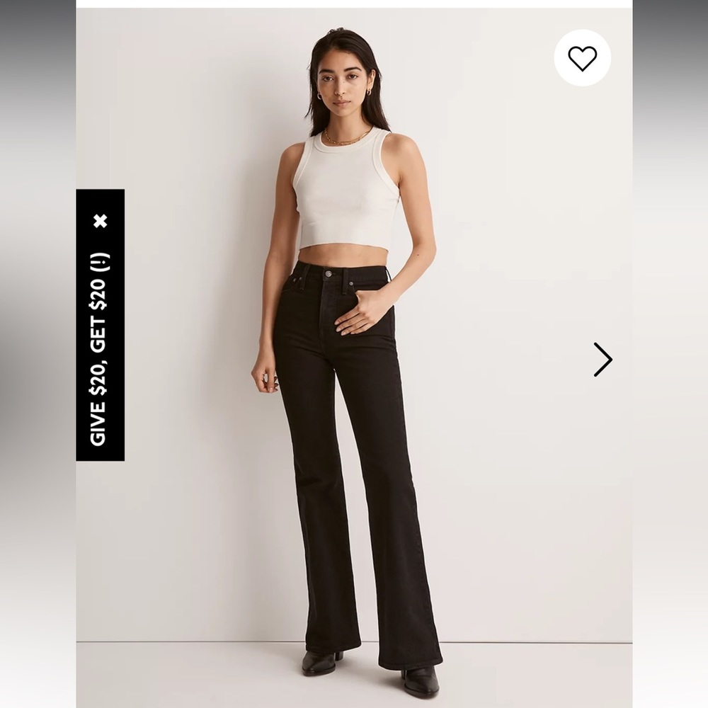 Madewell The Perfect Vintage Flare Jean in Black size 25